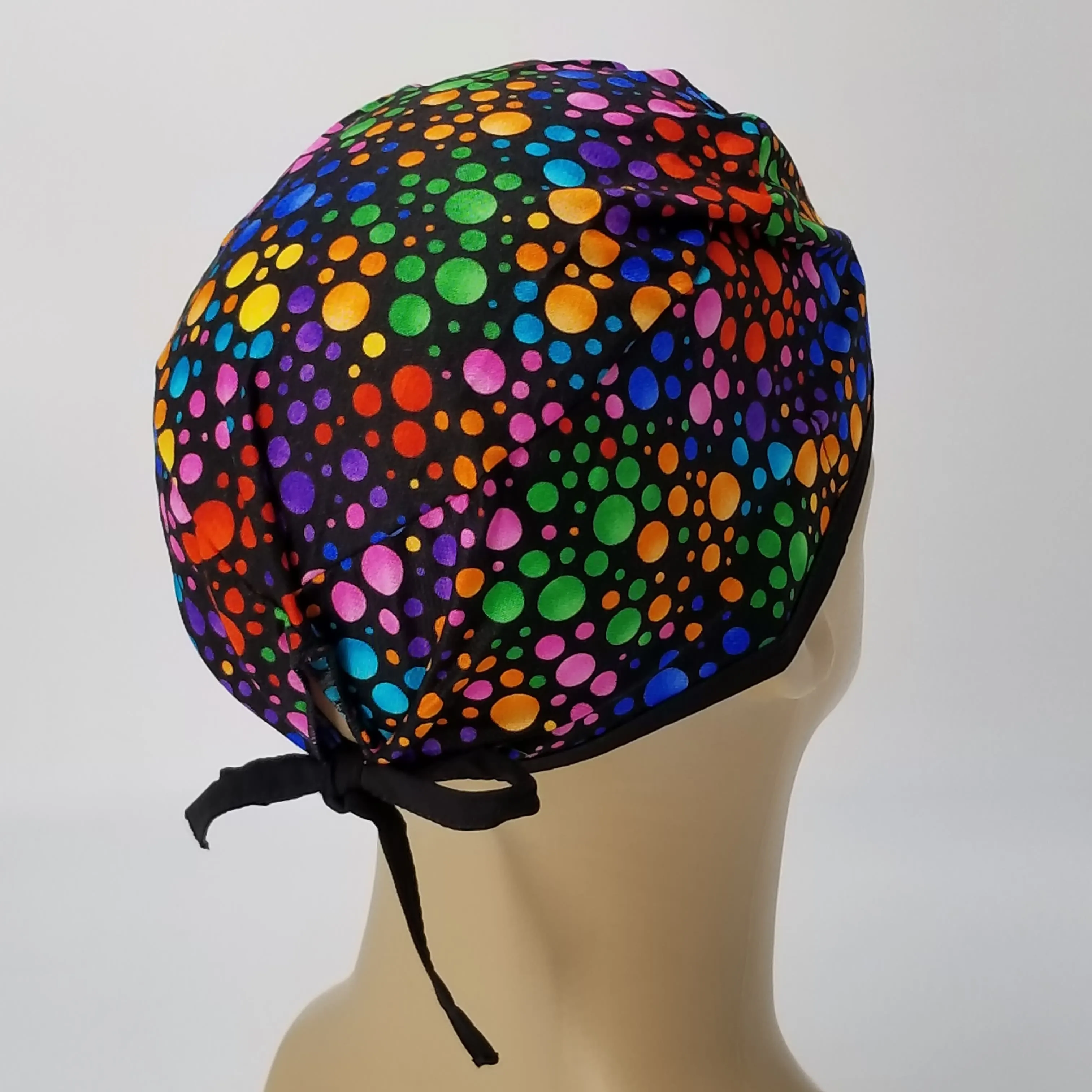Scrub Cap Medical Surgeon Head Cover Surgical Hat Nurse Nursing Operating Room, Polka Dots Circles