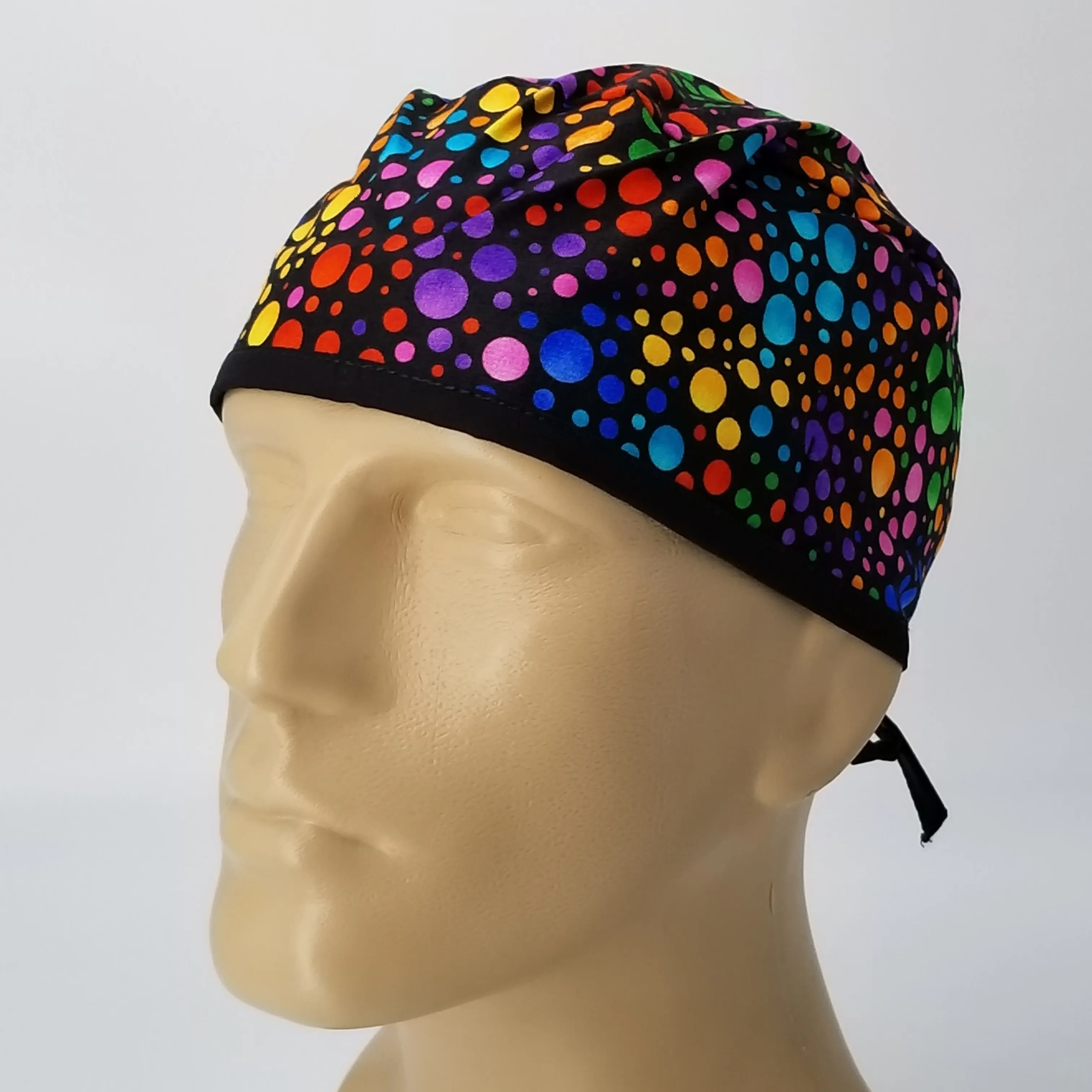 Scrub Cap Medical Surgeon Head Cover Surgical Hat Nurse Nursing Operating Room, Polka Dots Circles