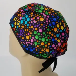 Scrub Cap Medical Surgeon Head Cover Surgical Hat Nurse Nursing Operating Room, Polka Dots Circles