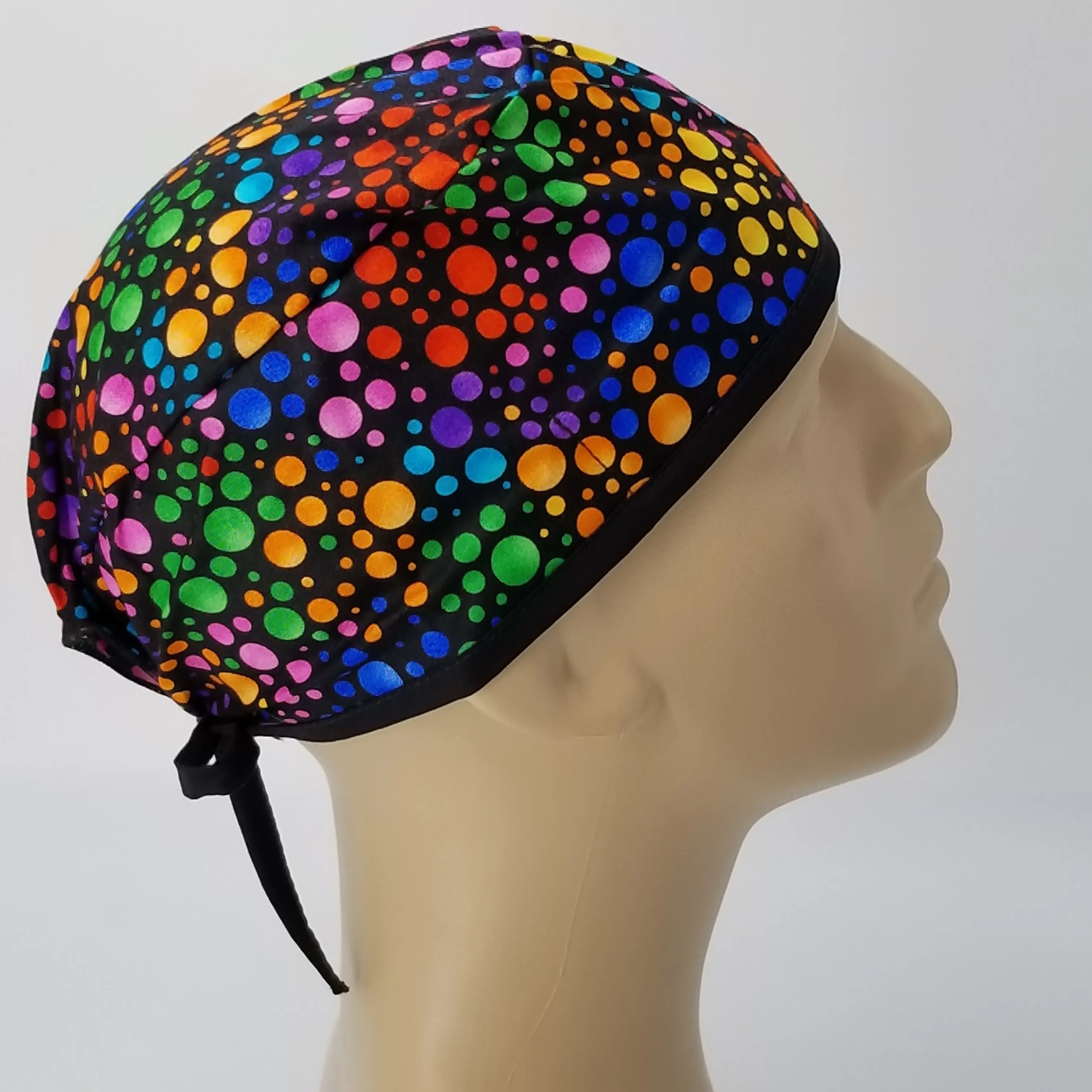 Scrub Cap Medical Surgeon Head Cover Surgical Hat Nurse Nursing Operating Room, Polka Dots Circles