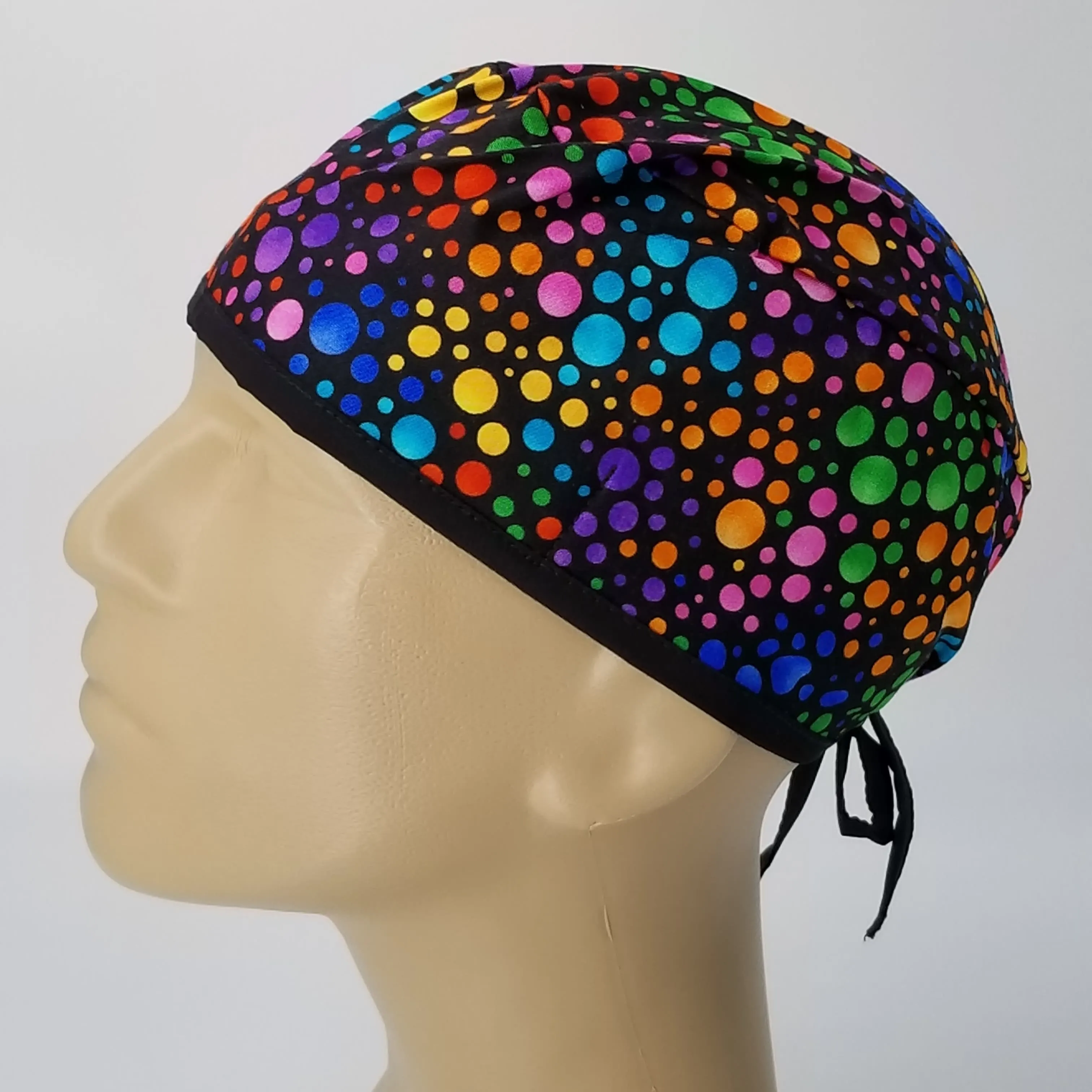 Scrub Cap Medical Surgeon Head Cover Surgical Hat Nurse Nursing Operating Room, Polka Dots Circles