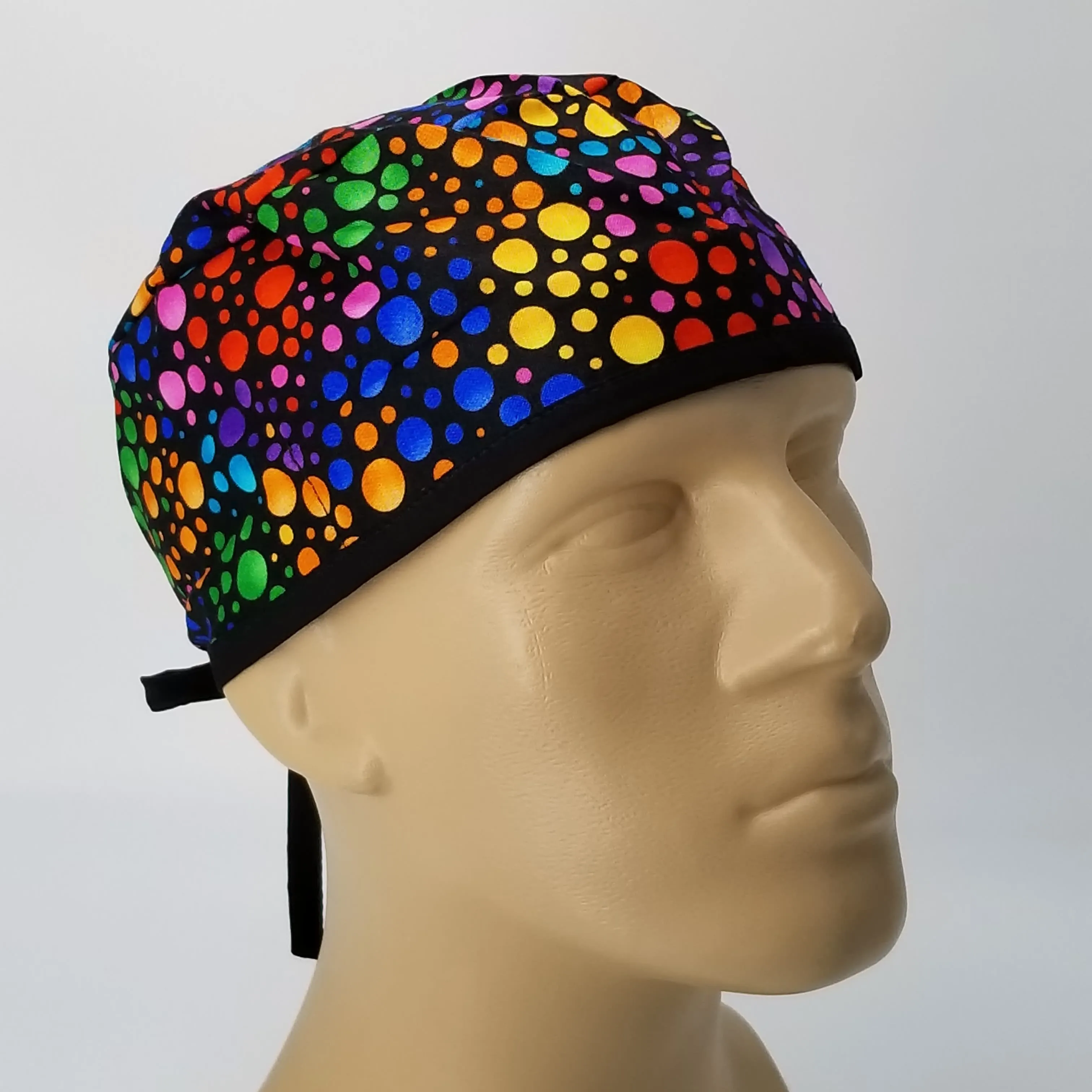Scrub Cap Medical Surgeon Head Cover Surgical Hat Nurse Nursing Operating Room, Polka Dots Circles