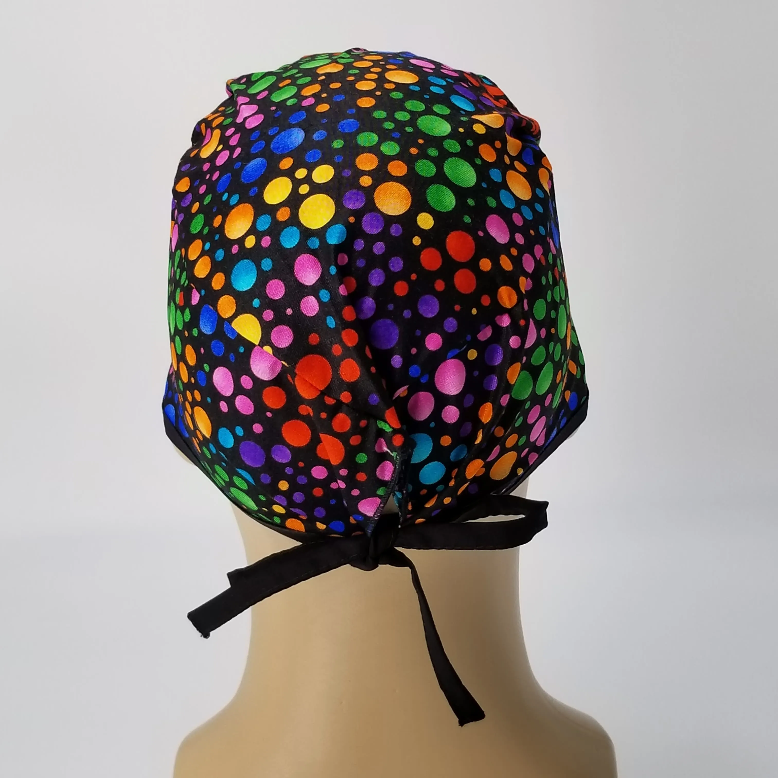 Scrub Cap Medical Surgeon Head Cover Surgical Hat Nurse Nursing Operating Room, Polka Dots Circles