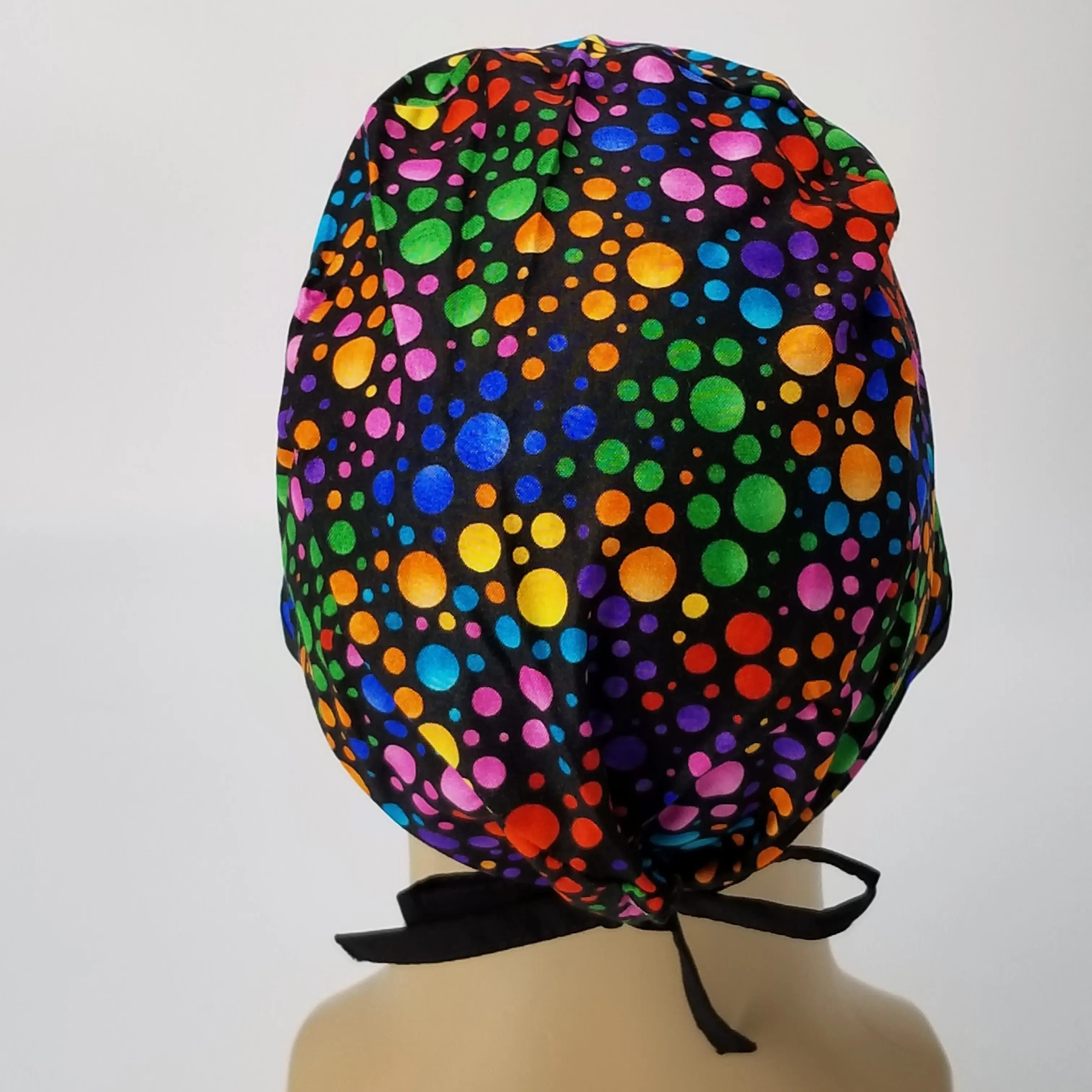 Scrub Cap Medical Surgeon Head Cover Surgical Hat Nurse Nursing Operating Room, Polka Dots Circles