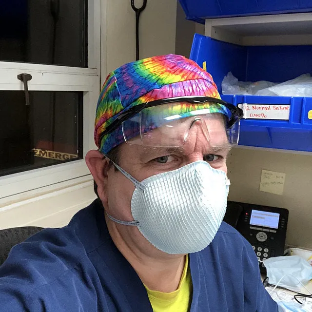 Scrub Cap Medical Surgeon Head Cover Surgical Hat Nurse Nursing Operating Room, Rainbow Tye Die