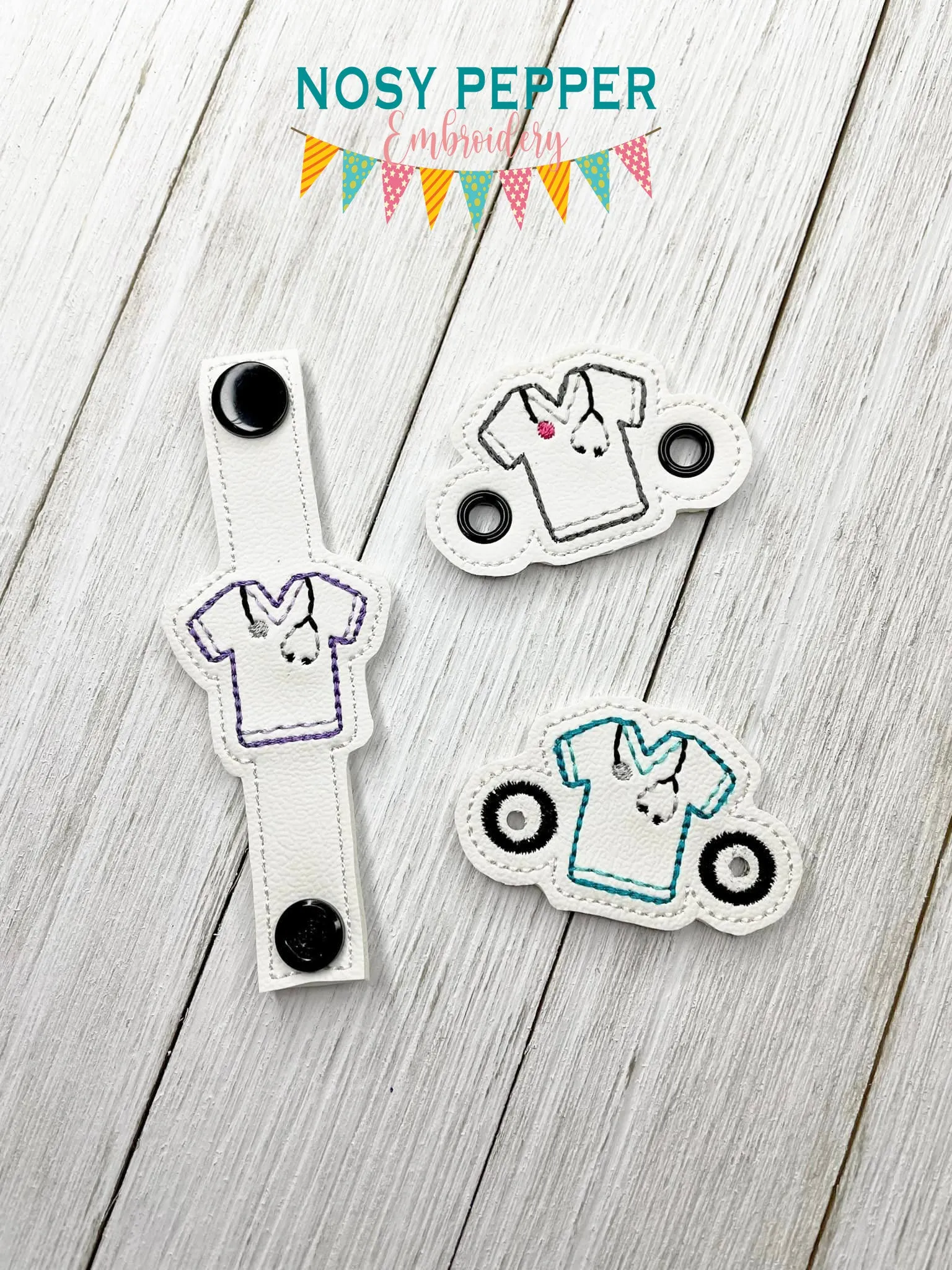 Scrub Top Shoe Charm machine embroidery design (3 versions included) DIGITAL DOWNLOAD