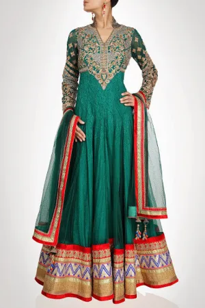 Sea green long length anarkali suit available online