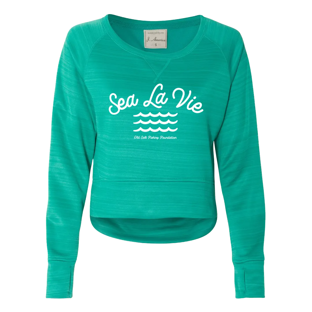 Sea La Vie - Ladies Crop Crewneck Sweatshirt