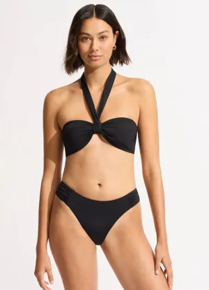 SEAFOLLY- WOMEN'S HIGH LEG ROUCHED SWIM BOTTOM