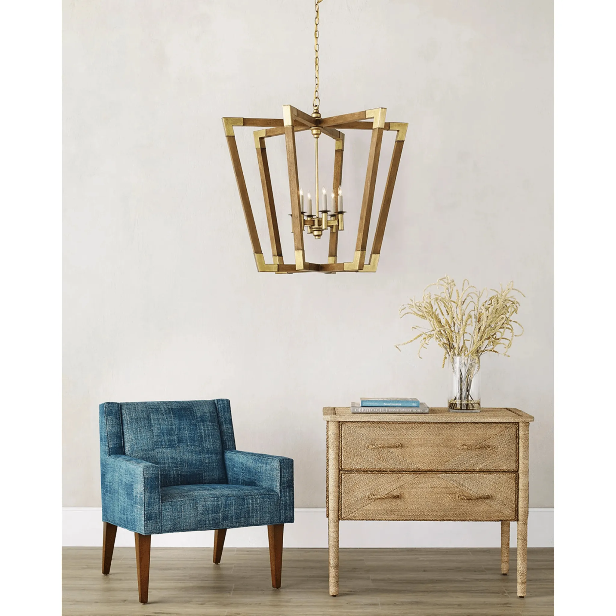 Sebastian Chestnut Lantern Chandelier - Two Sizes