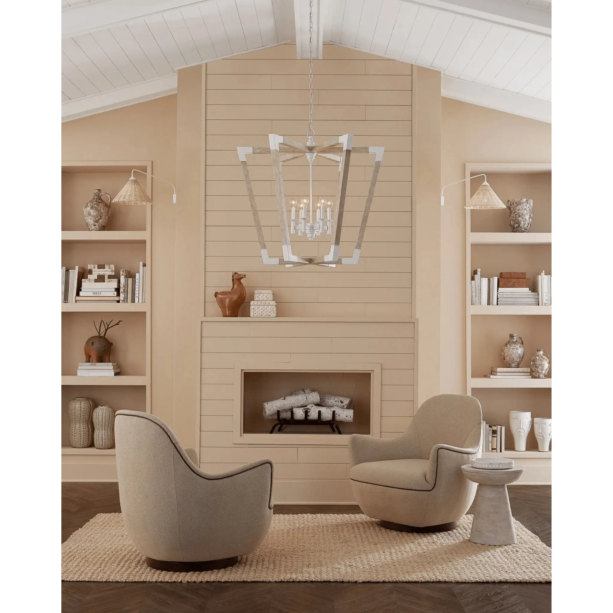 Sebastian Sandstone Lantern Chandelier - Two Sizes