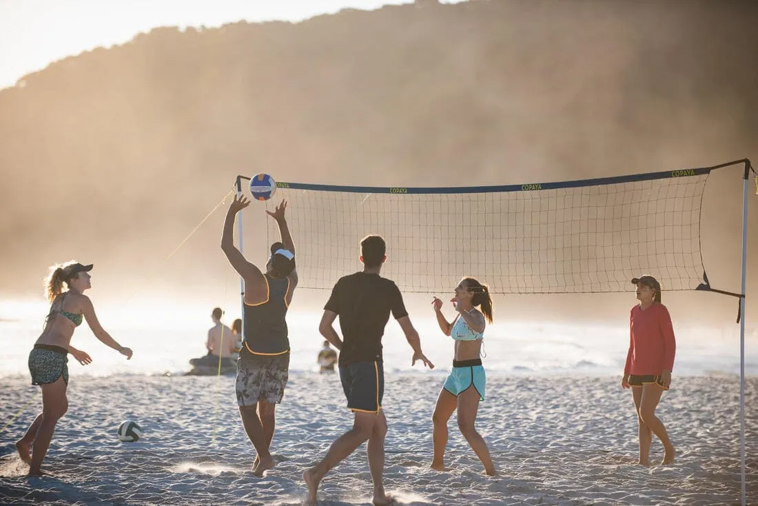 Set (Filet et poteaux) de beach volley loisir BV 500 (6m) bleu