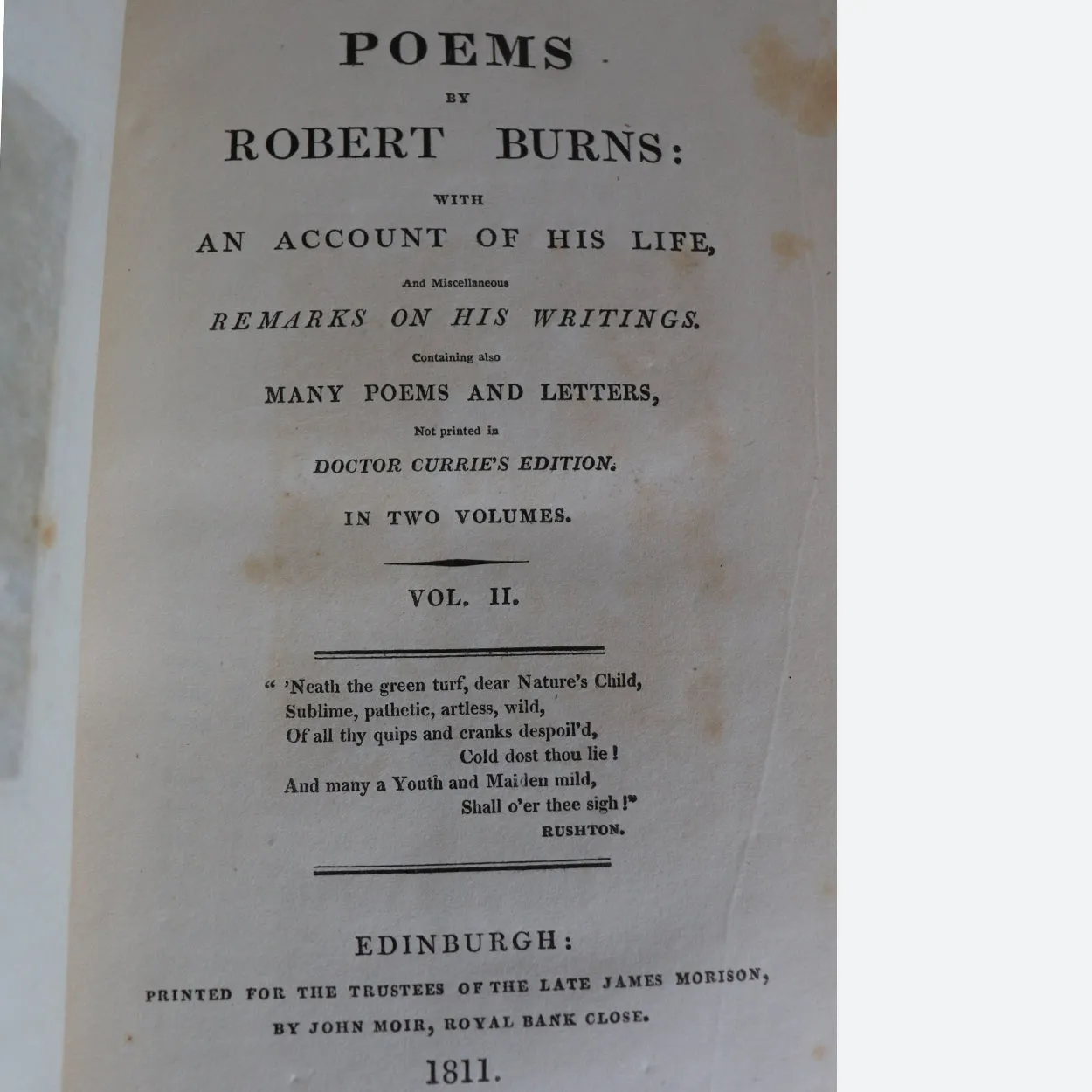 Set of Two Books: Poems by Robert Burns, With An Account of His Life
