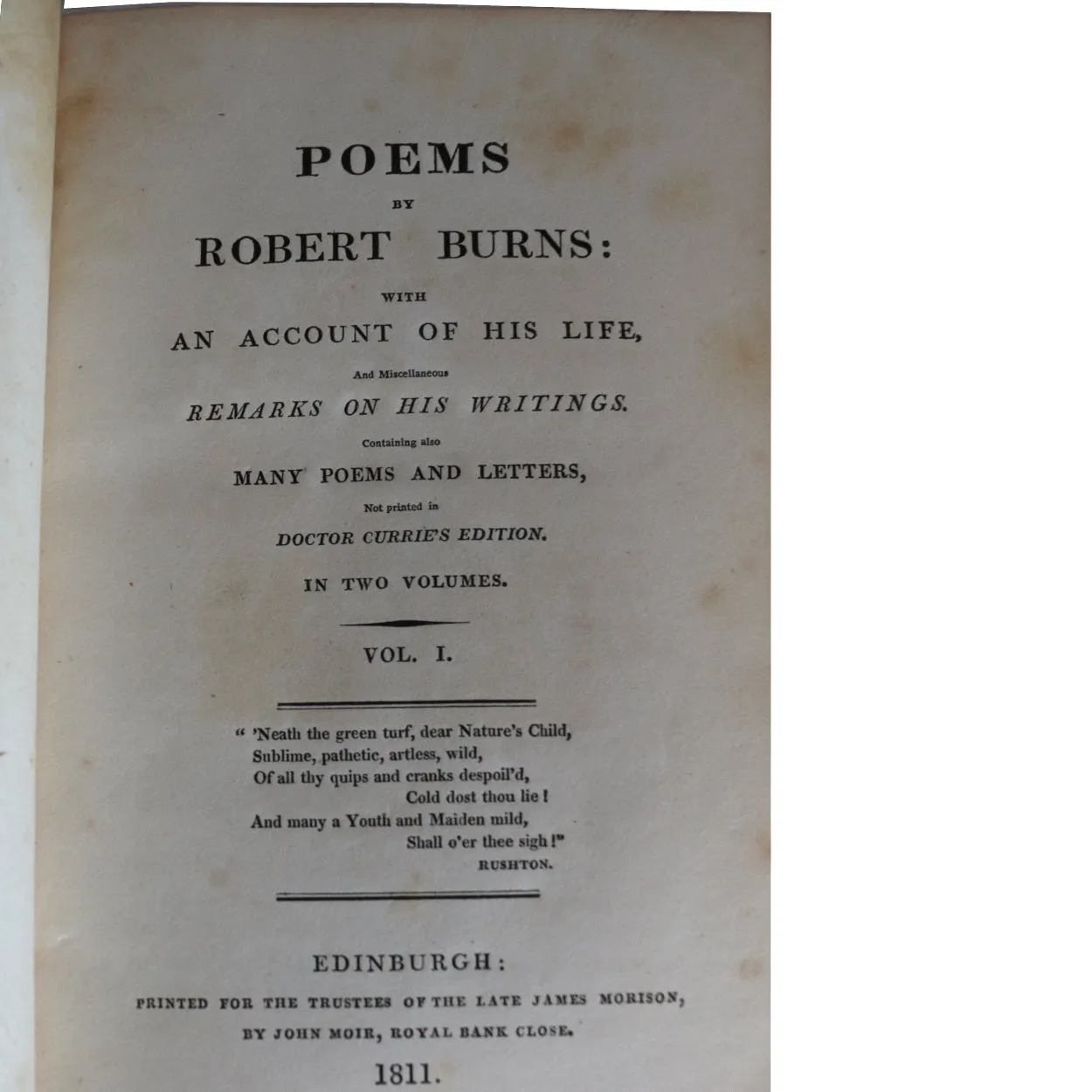 Set of Two Books: Poems by Robert Burns, With An Account of His Life