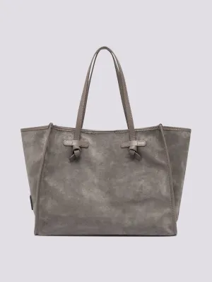 Shopping Marcella in camoscio grigio chiaro