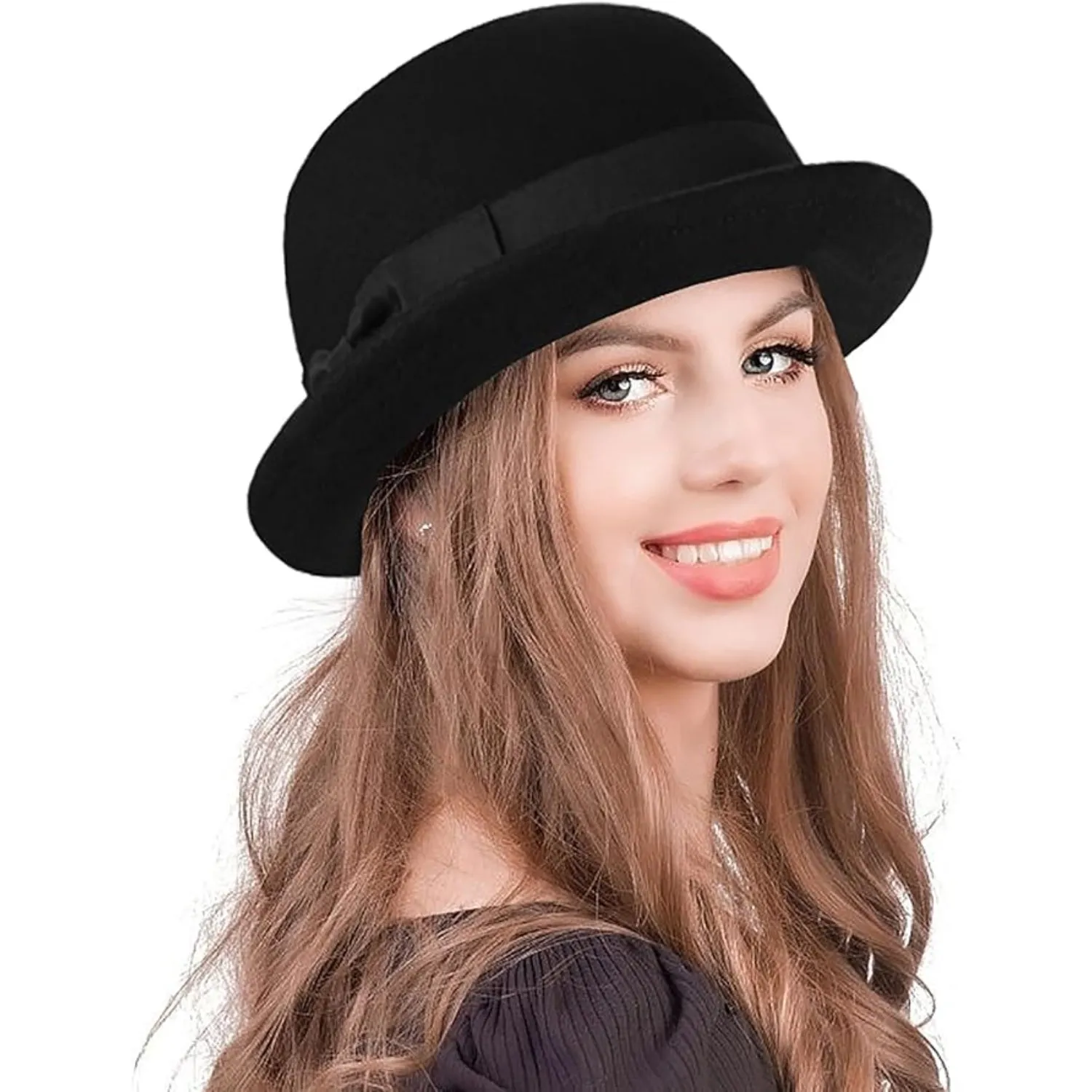 Short Rolled Brim Fedora Hat