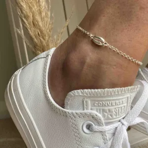 Silver Cowrie Shell Anklet
