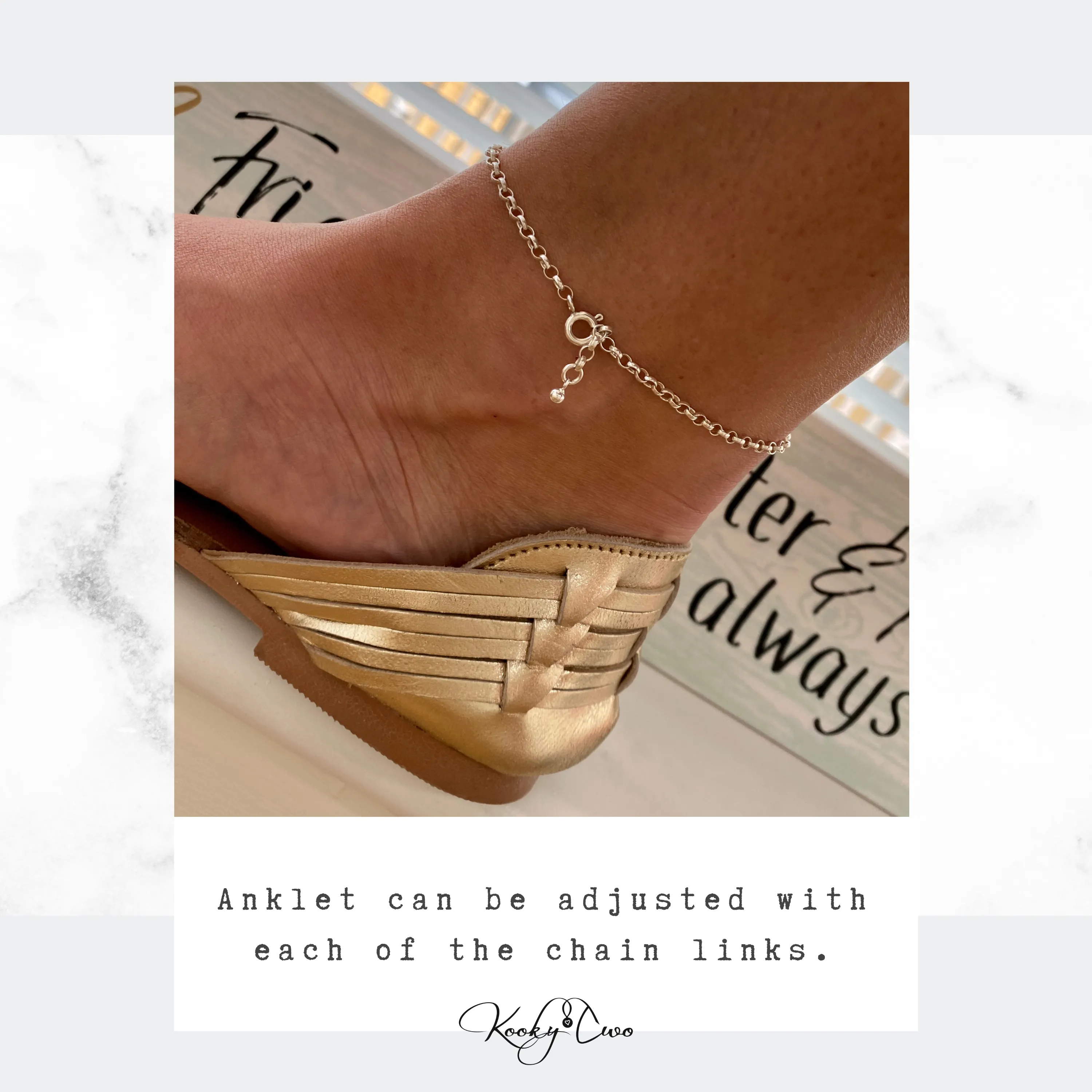 Silver Cowrie Shell Anklet