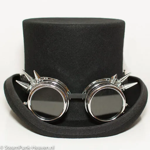 Silver Steampunk Goggles With Spikes
