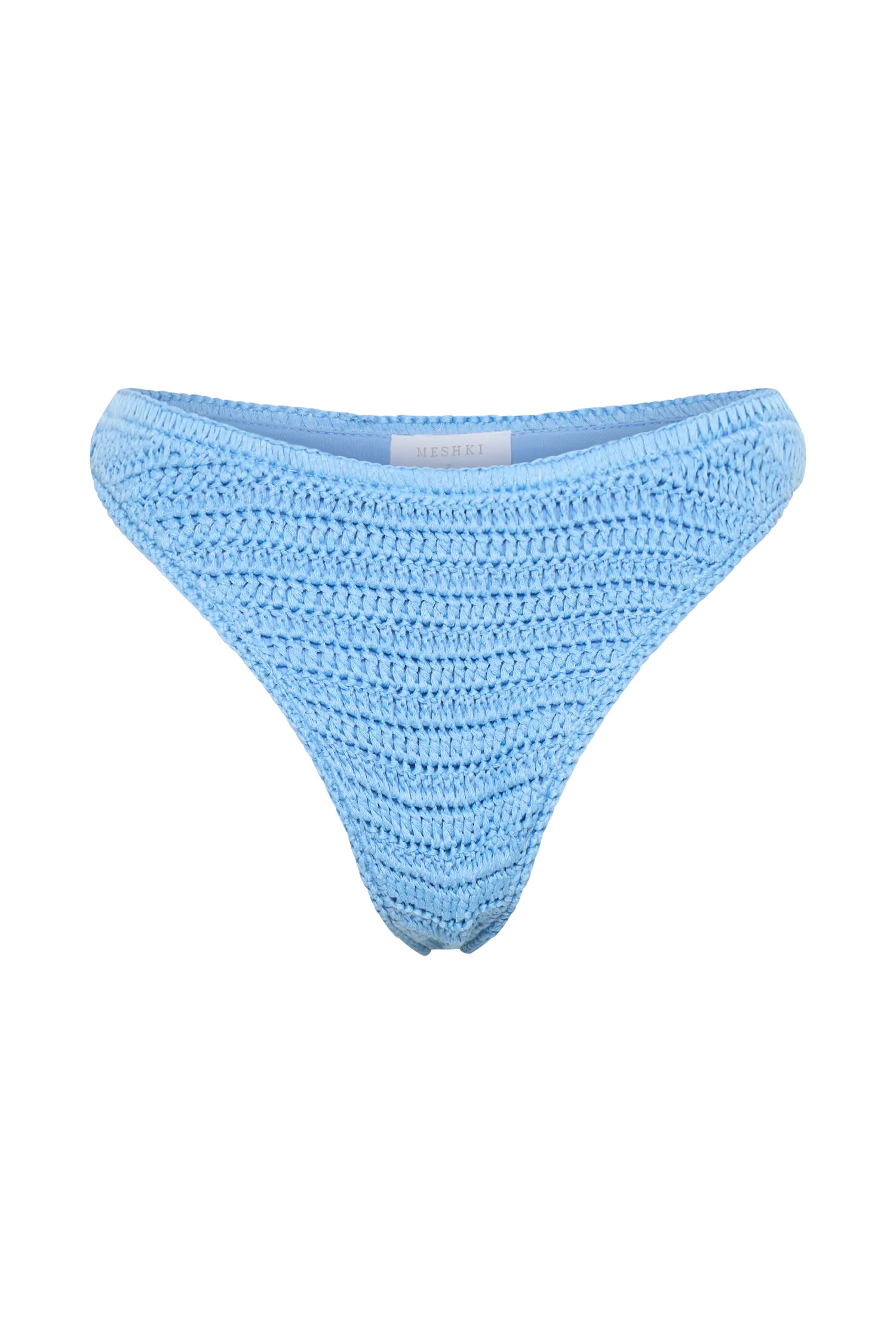 Skye Floral Crochet Tie Up Bikini Bottom - Cornflower Blue