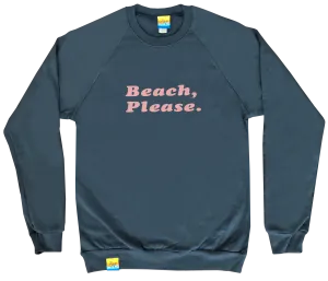 Slate Blue "Beach Please" Organic Raglan
