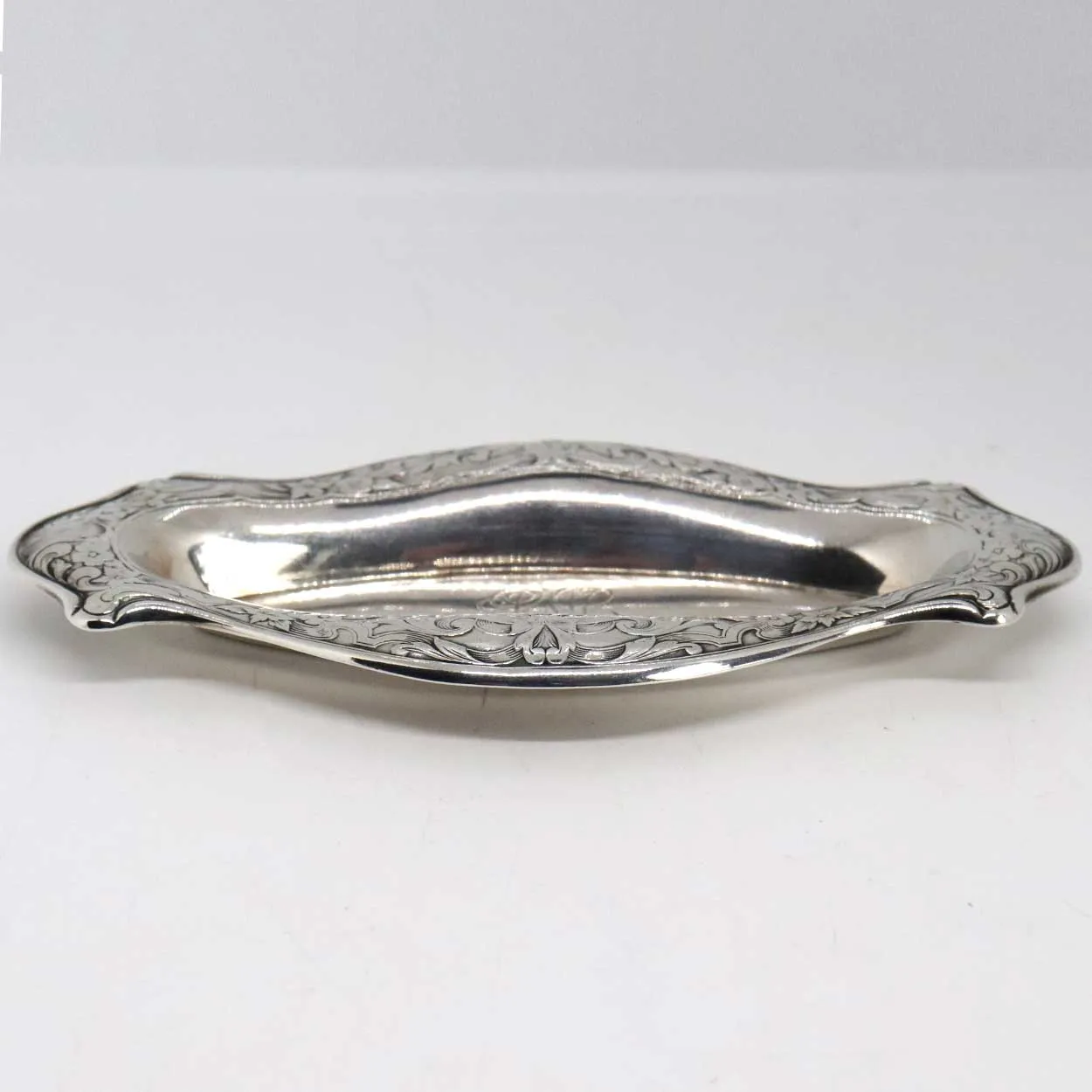 Small American R. Blackinton & Company Art Nouveau Engraved Sterling Silver Tray