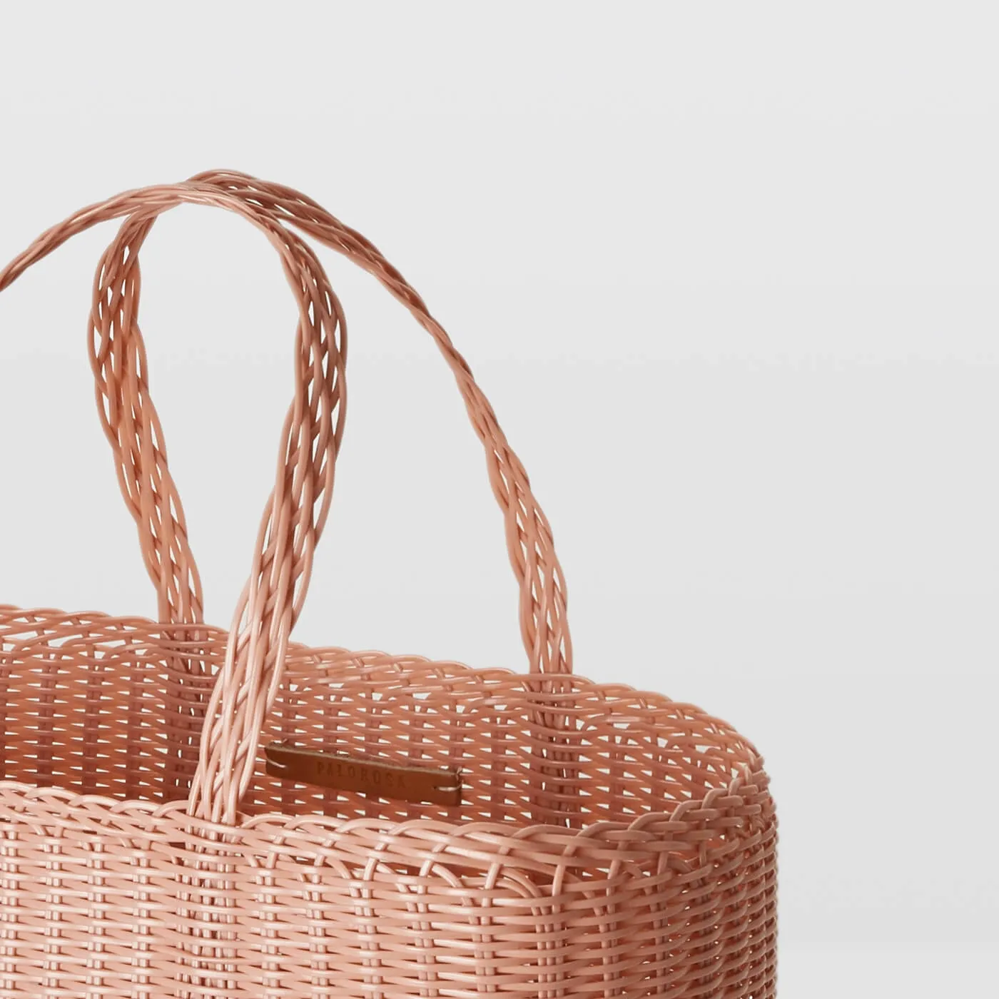 SMALL HANDWOVEN PLASTIC LACE BAG : ROSE