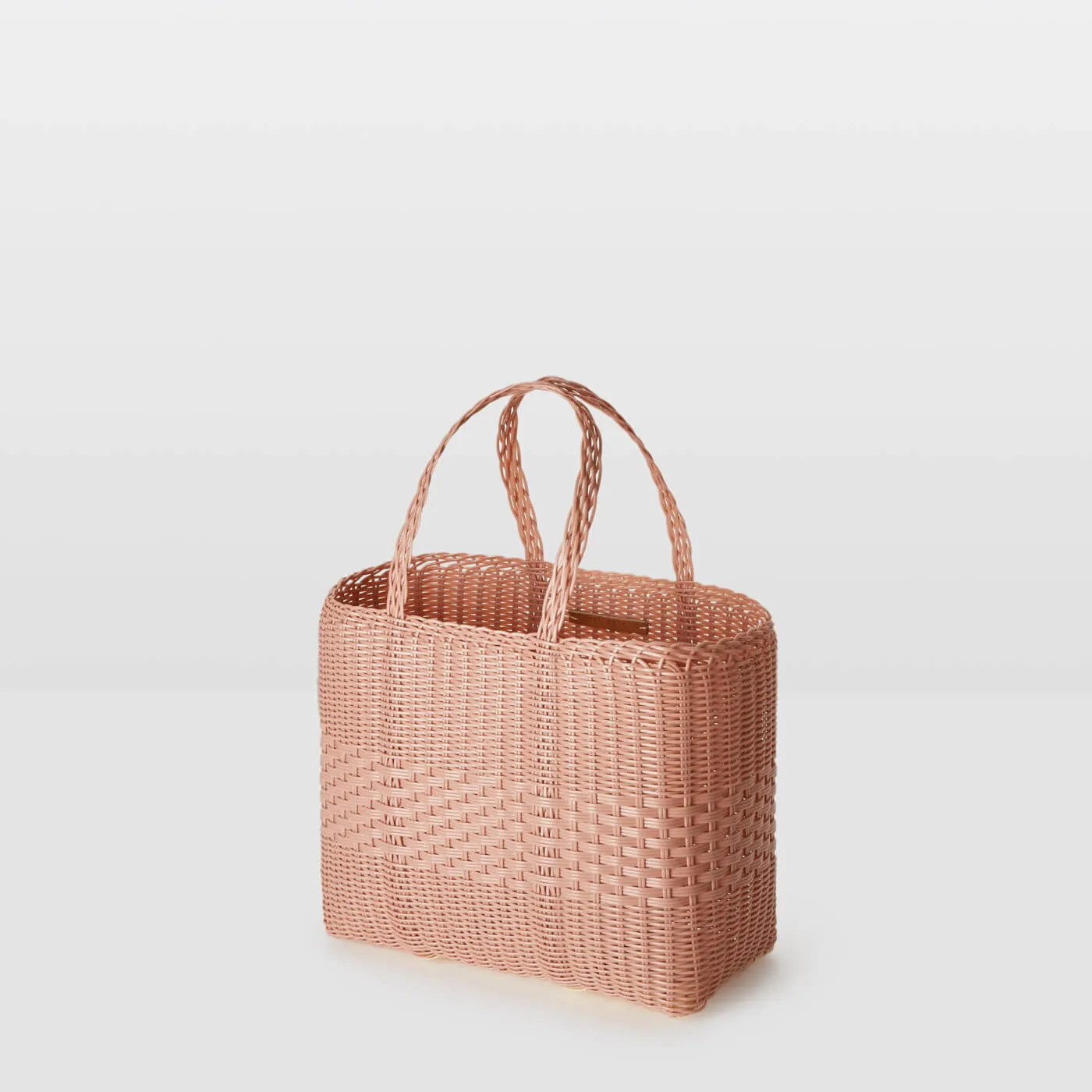 SMALL HANDWOVEN PLASTIC LACE BAG : ROSE
