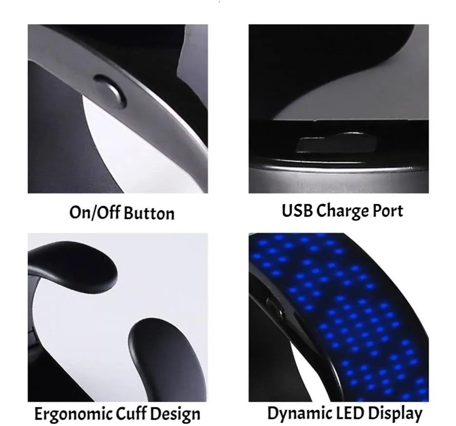 Smart RGB LED Wrist Cuff Bracelet