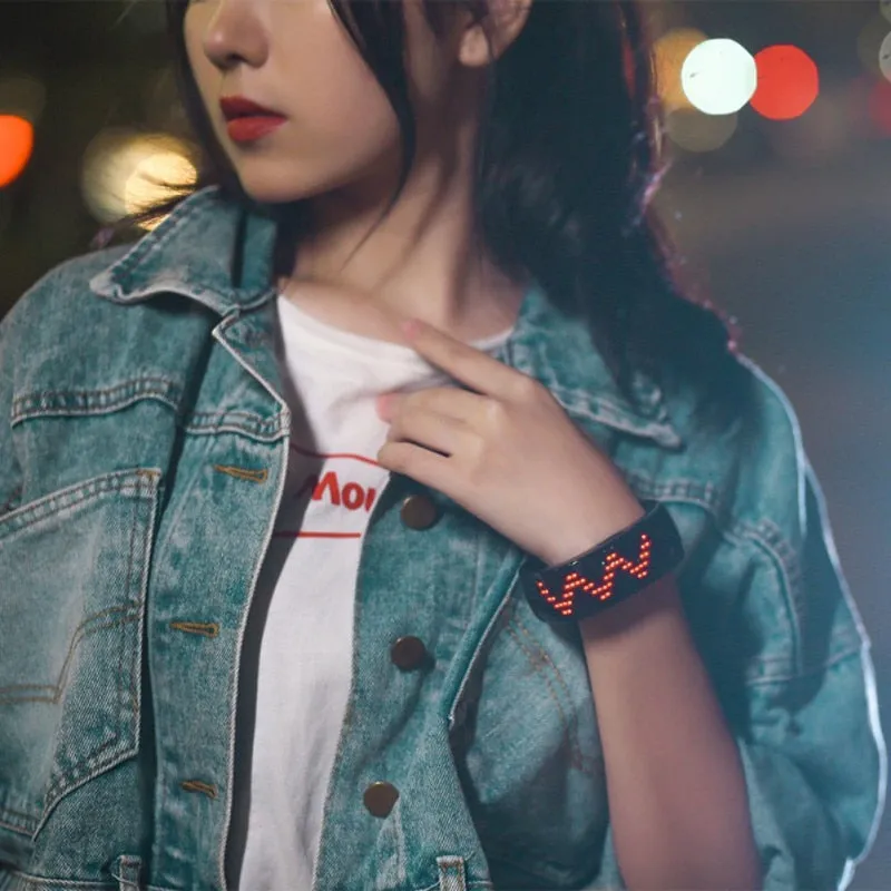 Smart RGB LED Wrist Cuff Bracelet