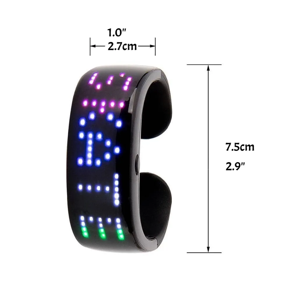 Smart RGB LED Wrist Cuff Bracelet