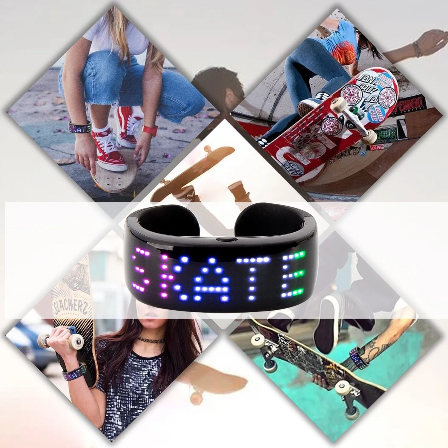 Smart RGB LED Wrist Cuff Bracelet