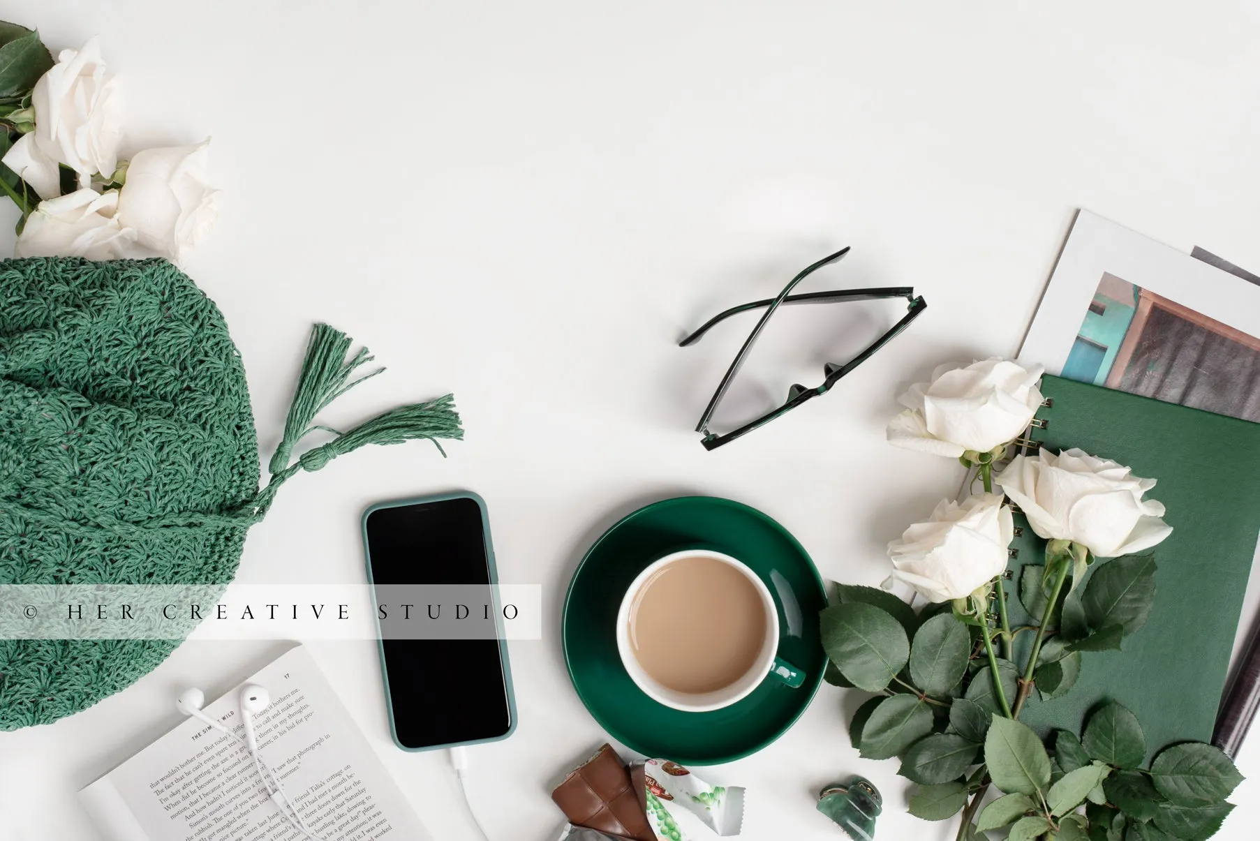 Smartphone, Coffee & Tote. Styled Stock Image