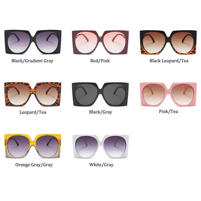 Square Brand Designer Women Fashion Sunglasses