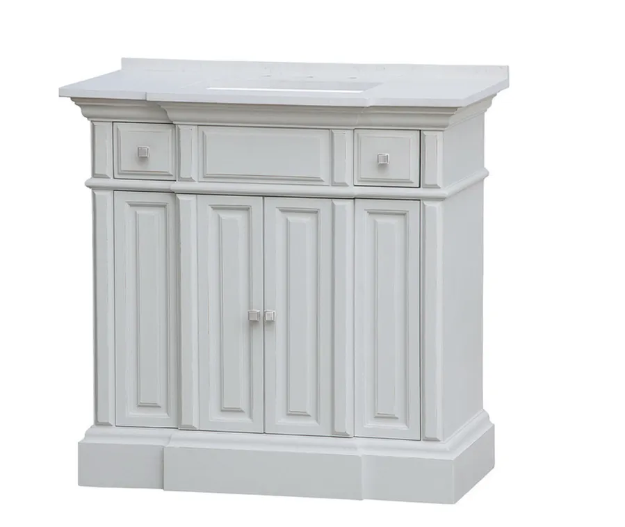 SS2236    36" WHITE DISTRESSED VANITY