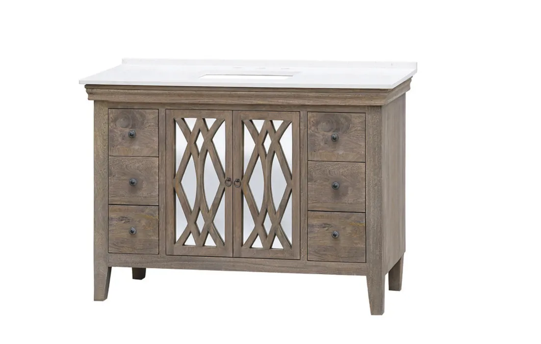 SS3748 - Clear Mango 48" w/ White Quartz Top