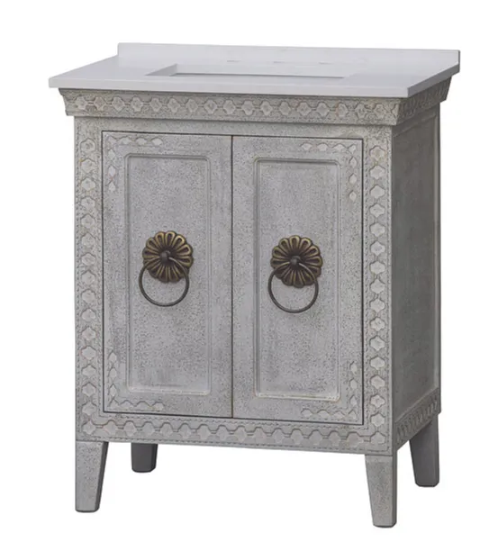 SS3930      30" WHITE/GREY WITH QUARTZ TOP