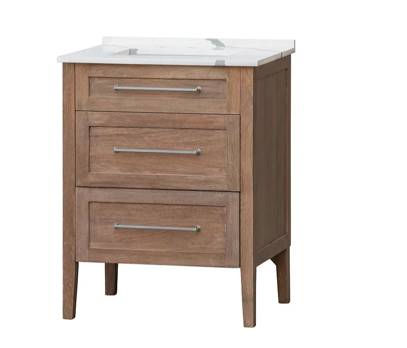 SS5128   28" MANGO /WHITE QUARTZ TOP