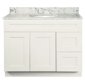 SSSWV4221D      42" Vanity Shaker White With Drawers