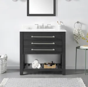 SSWES36IG     36 in. Vanity in Iron Gray with Engineered Stone Top & Ceramic Basin