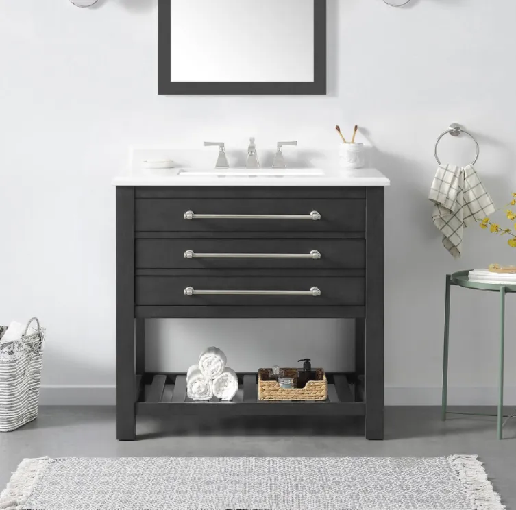 SSWES36IG     36 in. Vanity in Iron Gray with Engineered Stone Top & Ceramic Basin