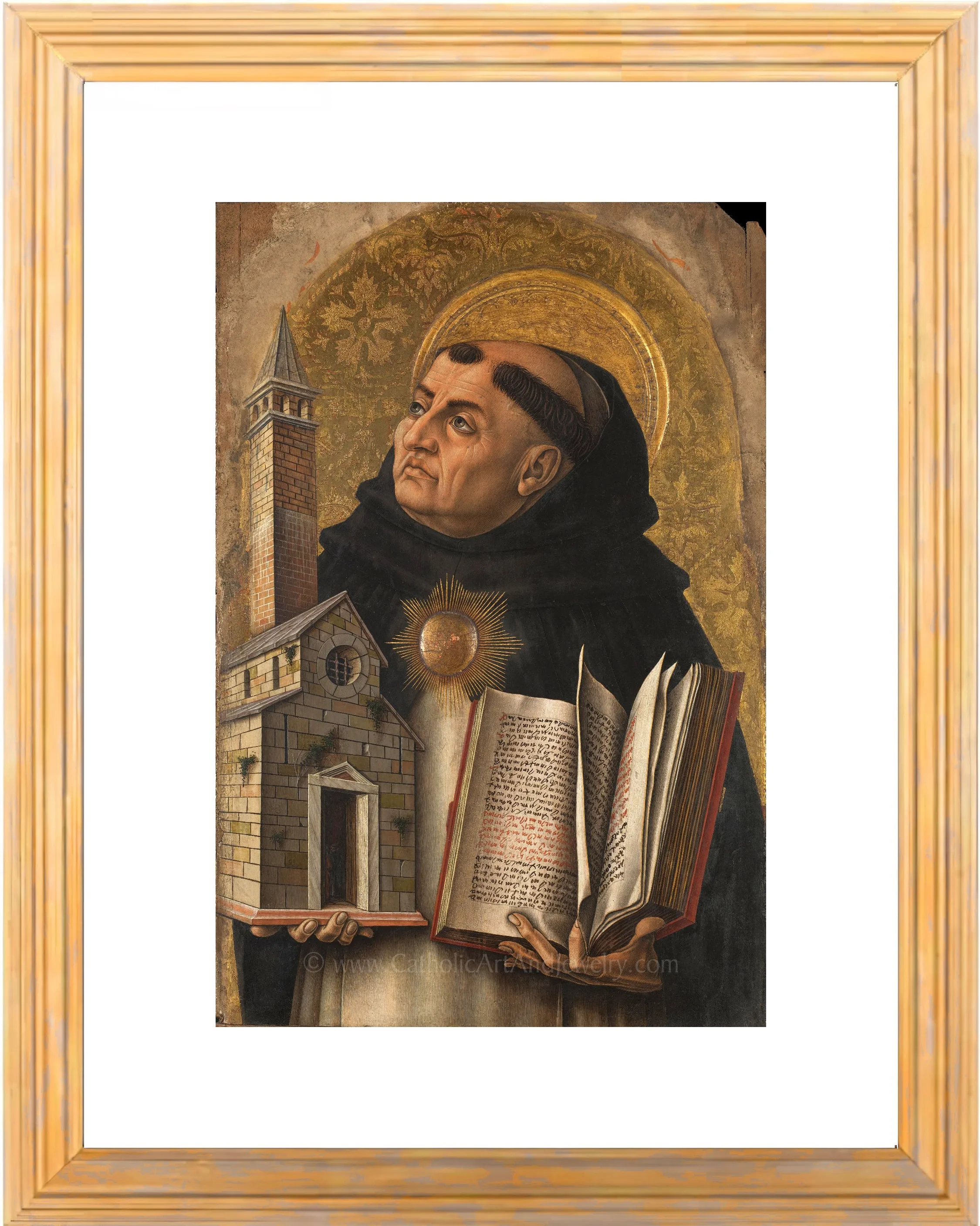 St. Thomas Aquinas by Carlo Crivelli – 3 sizes – Catholic Art Print – Archival Quality