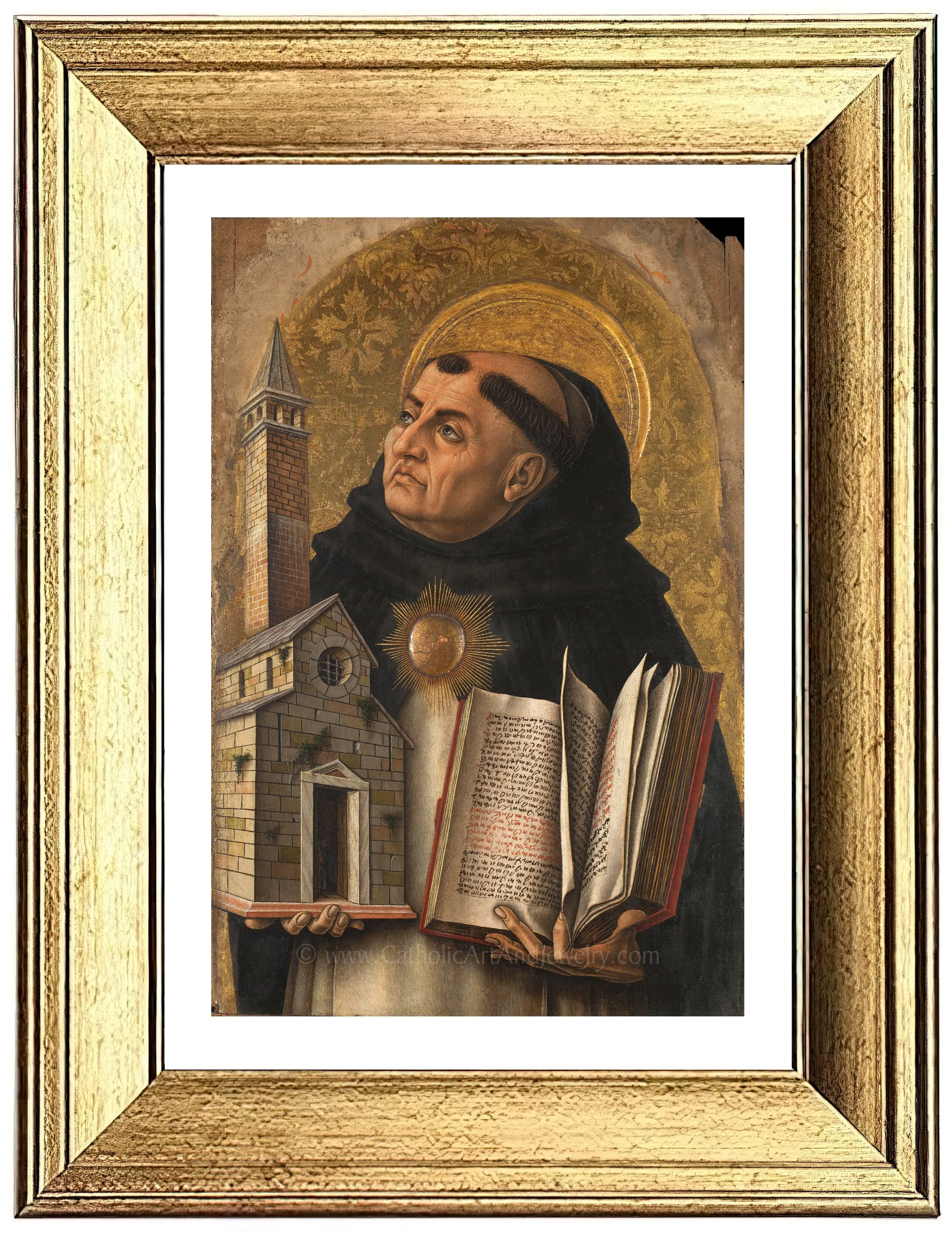 St. Thomas Aquinas by Carlo Crivelli – 3 sizes – Catholic Art Print – Archival Quality
