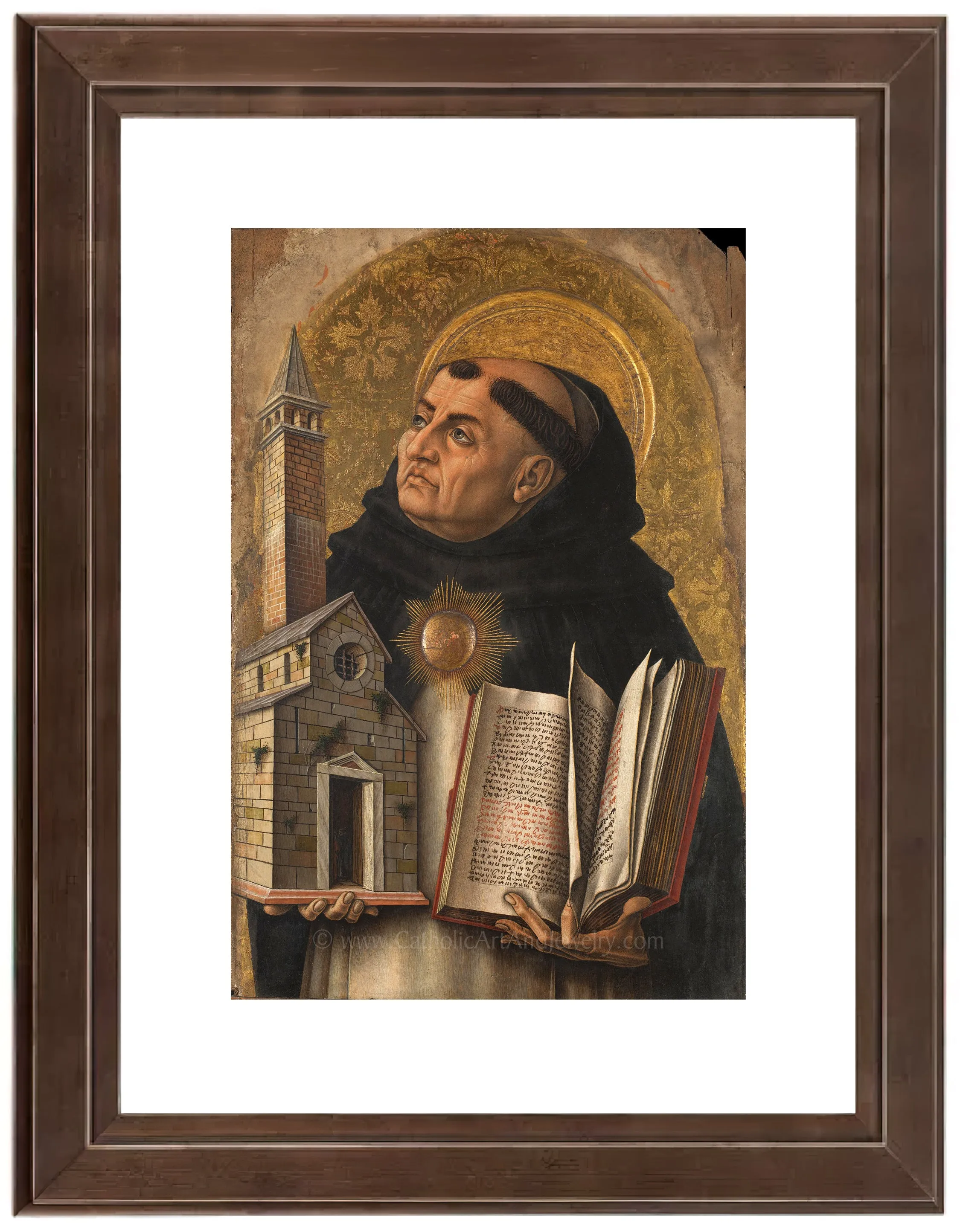 St. Thomas Aquinas by Carlo Crivelli – 3 sizes – Catholic Art Print – Archival Quality