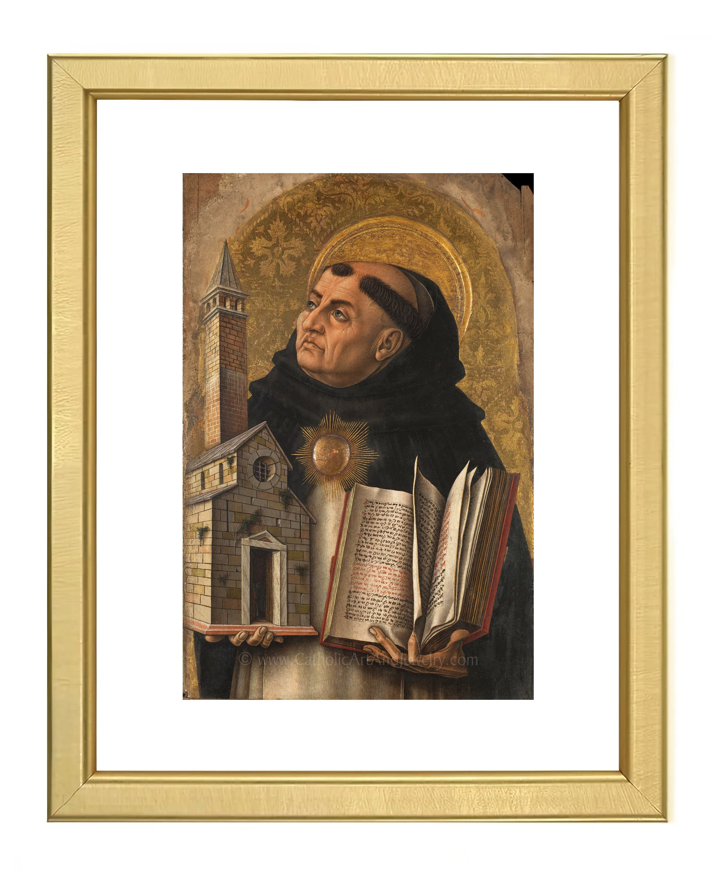 St. Thomas Aquinas by Carlo Crivelli – 3 sizes – Catholic Art Print – Archival Quality