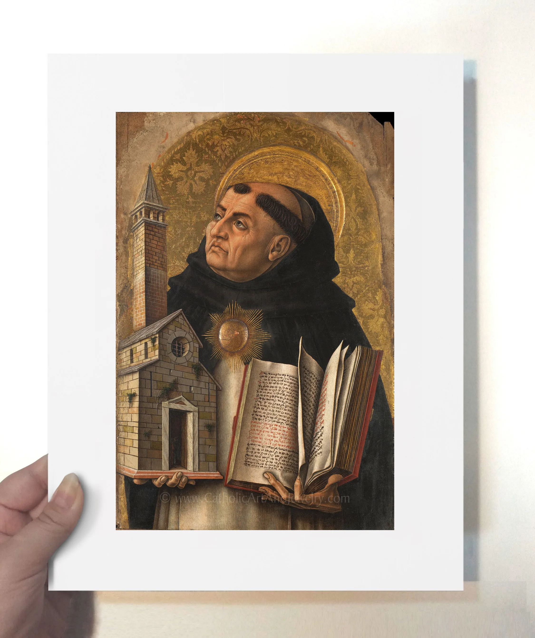 St. Thomas Aquinas by Carlo Crivelli – 3 sizes – Catholic Art Print – Archival Quality