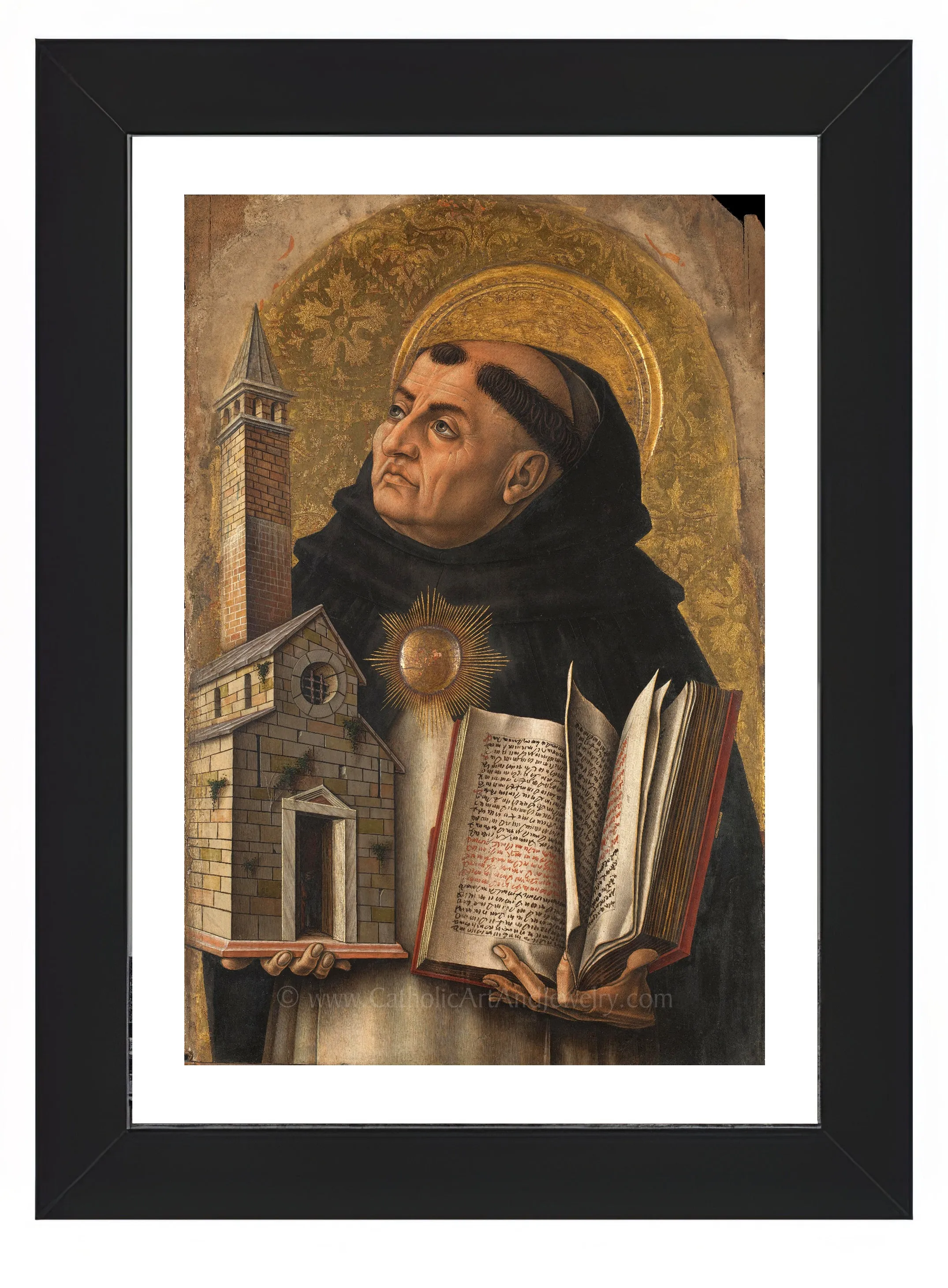 St. Thomas Aquinas by Carlo Crivelli – 3 sizes – Catholic Art Print – Archival Quality