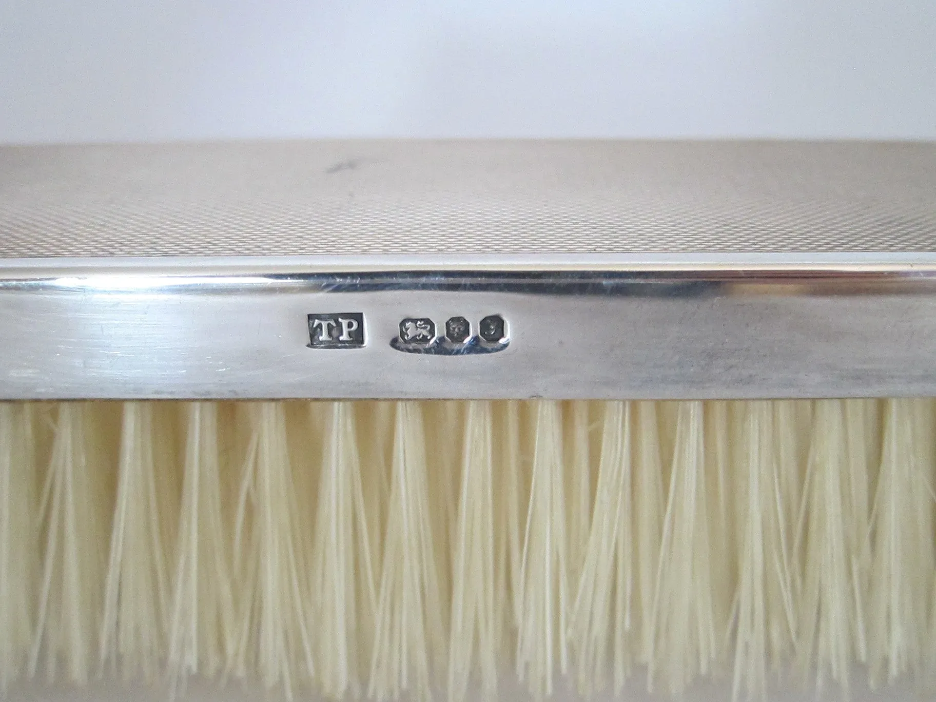 Sterling Silver British Vanity Set Silver Hallmarks Brushes 5 piece