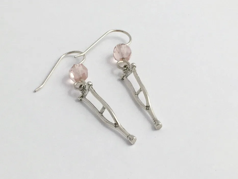 Sterling silver Crutches dangle  earrings-Doctor- Crutch, Orthopedics, RN, cast