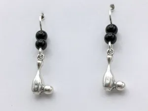 Sterling Silver tiny Bowling Pin and Ball dangle earrings-bowler, team colors, pins